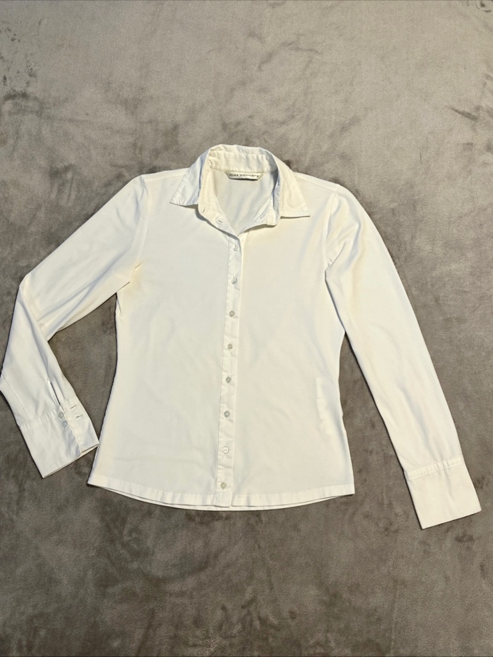 Stretch White Button Down Shirt - Max Volmary- Size 36 US 6 - Cotton Tailored